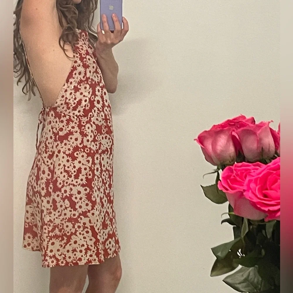 Realisation Par Silk Orange Floral dress. - Picture 8 of 16